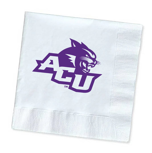 ACU - Abilene Christian University Wildcats White Napkins - 20 Pack
