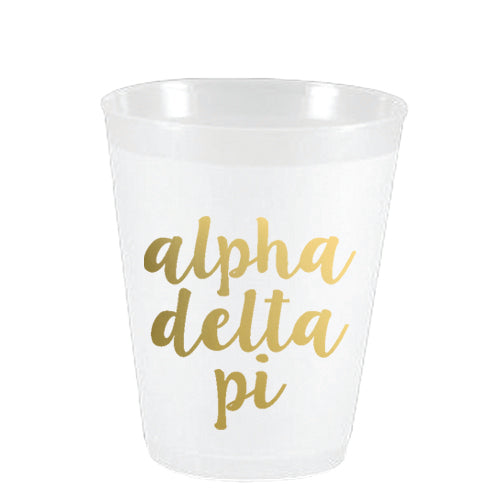 Alpha Delta Pi - AΔΠ - Gold Script Frost Flex Cups