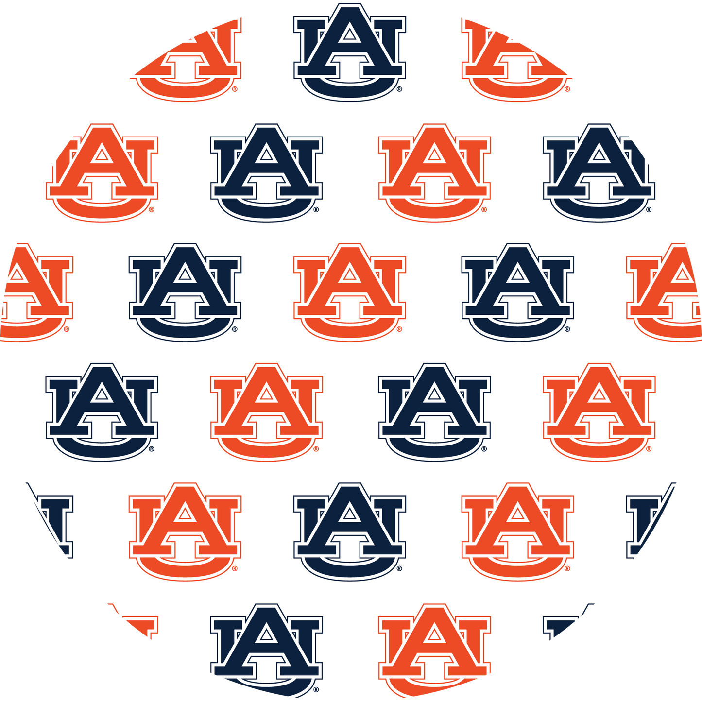 Auburn - Repeating Logo - Full Color 7 inch App/Dessert Plates