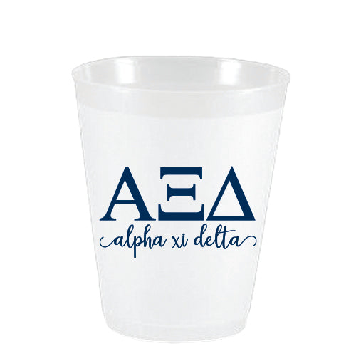 Alpha Xi Delta - ΑΞΔ -Letter Script Frost Flex Cups