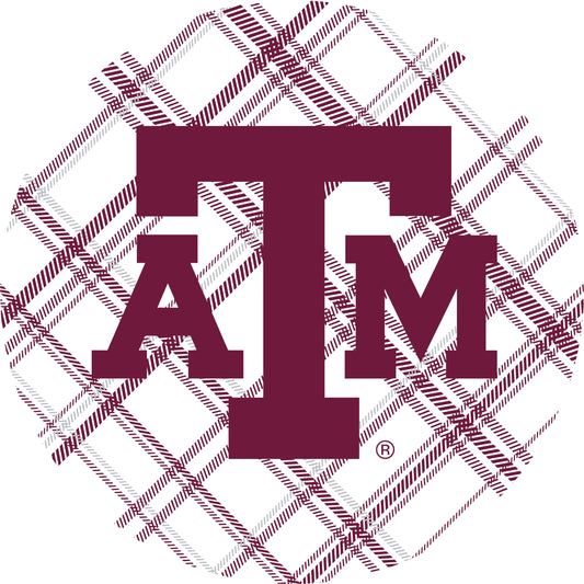 Texas A&M - Block T - Plaid Full Color 9 Inch Dinner Paper Plates