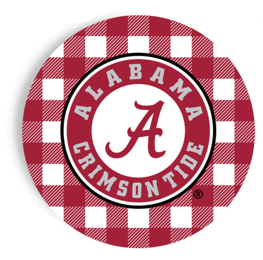 Alabama - Checkerboard Full Color 9 Inch Dinner Paper Plates