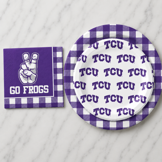 TCU - Repeating Logo - Full Color 7 inch App/Dessert Plates