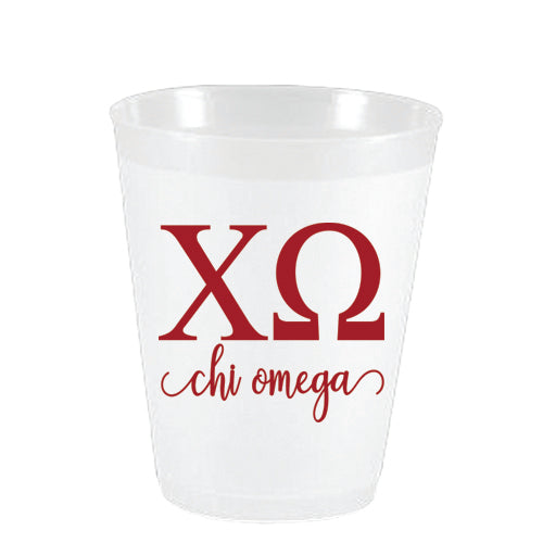Chi Omega - ΧΩ - Letter Script Frost Flex Cups