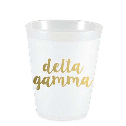 Delta Gamma - ΔΓ - Gold Script Frost Flex Cups