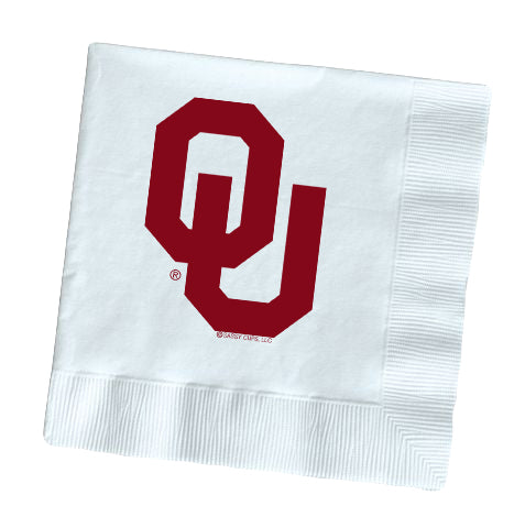 OU - Logo - White Beverage Napkins