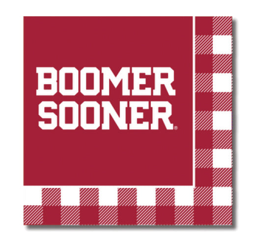 OU -  Boomer Sooner Checkerboard Full Color Napkins
