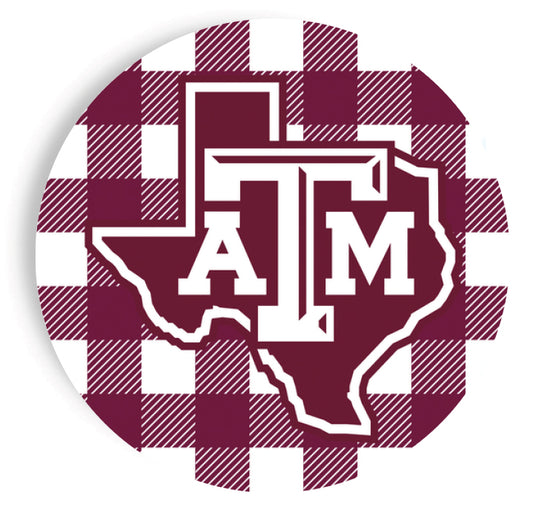 Texas A&M - Logo - Checkerboard Full Color 9 Inch Dinner Paper Plates