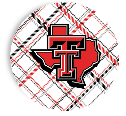 Texas Tech University- Double T -Plaid Full Color 9 Inch Dinner Paper Plates