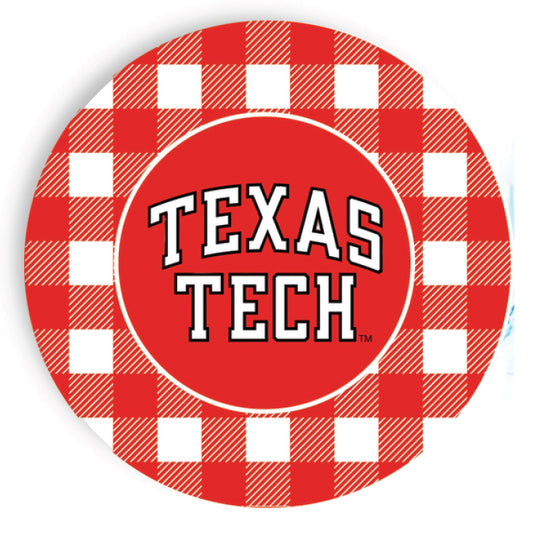 Texas Tech University- Logo - Checkerboard Full Color - 9 Inch Dinner Paper Plates
