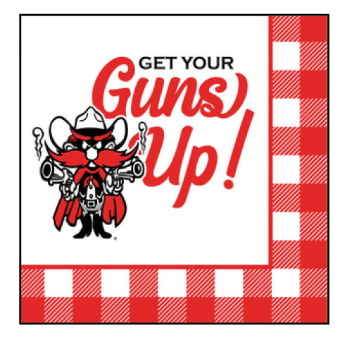 Texas Tech Guns Up Checkerboard Full Color Napkins