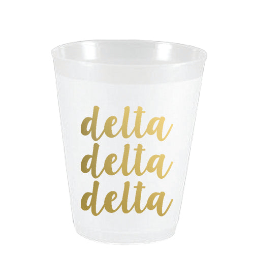 Delta Delta Delta - ΔΔΔ - Gold Script Frost Flex
