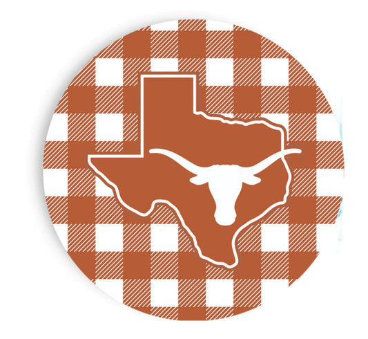 University of Texas - Longhorn Checkerboard - Full Color 9 inch Dinner Paper Plates