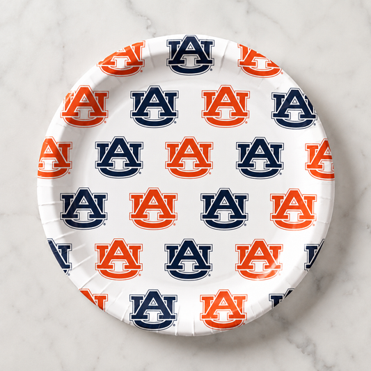 Auburn - Repeating Logo - Full Color 7 inch App/Dessert Plates