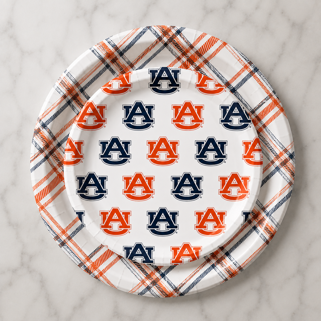 Auburn - Repeating Logo - Full Color 7 inch App/Dessert Plates