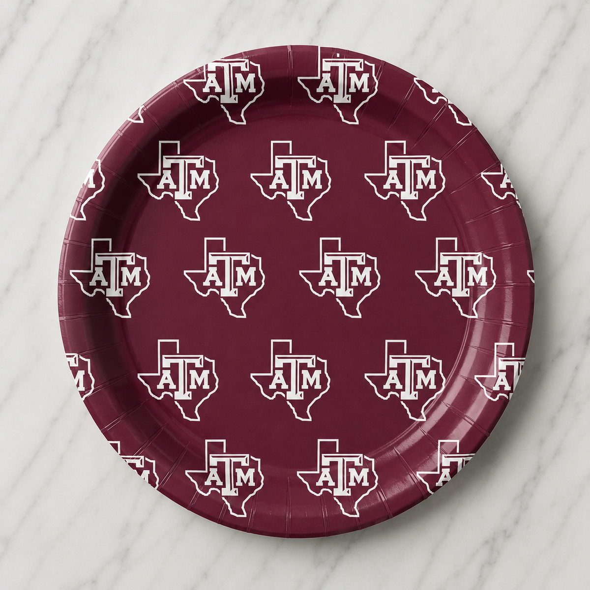 Texas A&M - Repeating Logo - Full Color 7 inch App/Dessert Plates