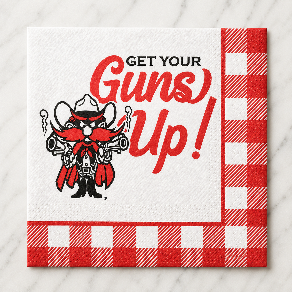 Texas Tech Guns Up Checkerboard Full Color Napkins