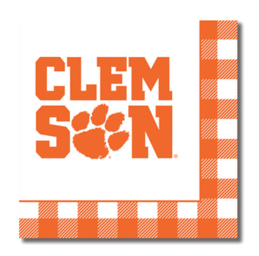 *PRE-SALE* Clemson - Logo Checkerbaord Full Color Napkins