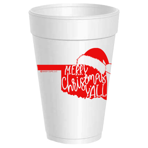 Fun Merry Christmas Y'all Clear Plastic Cups