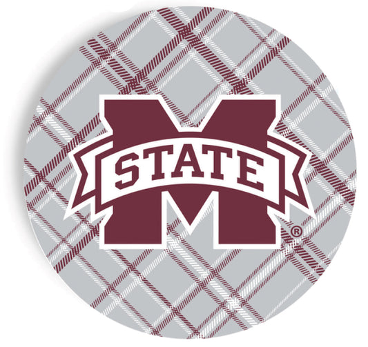 *PRE-SALE* MSU - Mississippi State - Full Color Plaid 9 Inch Dinner Plates