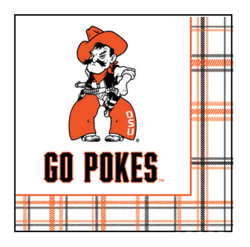 Native Color Pokes Color Osu OSU - Go Pokes - Plaid Full Color Napkins – Sassy Cups LLC