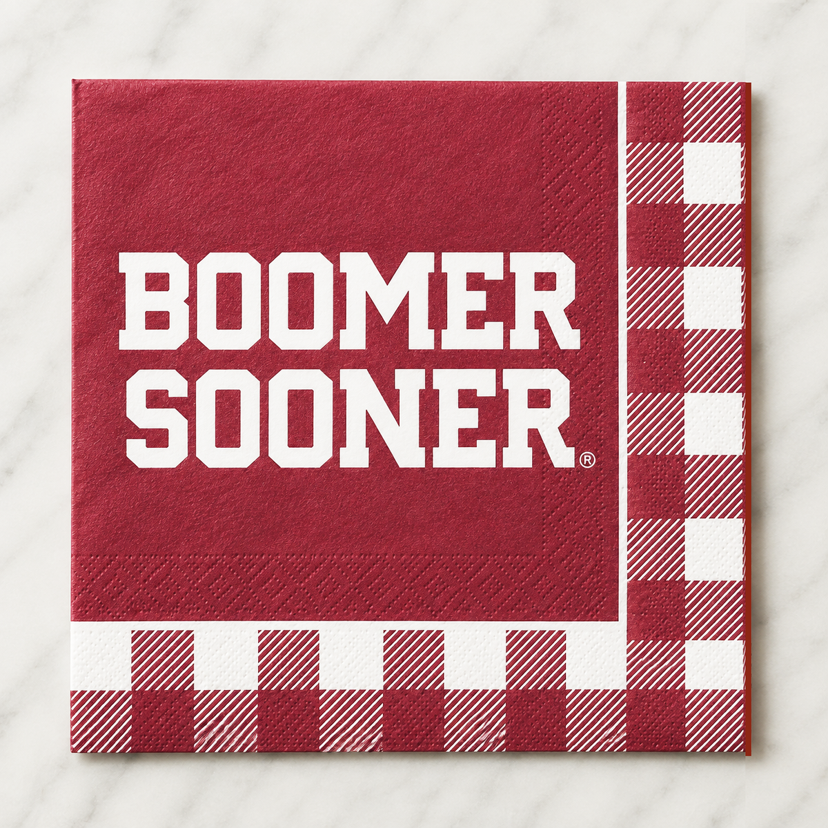 OU -  Boomer Sooner Checkerboard Full Color Napkins