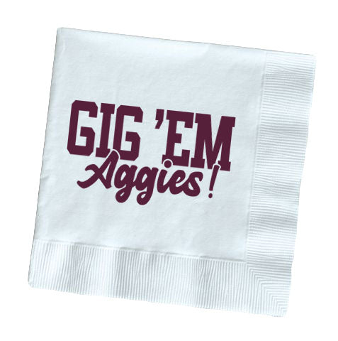 Texas A&M - Gig Em Aggies - Napkins
