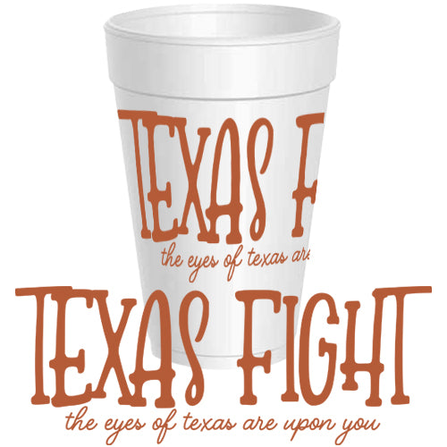 Texas - Texas Fight - 25 pack – Sassy Cups LLC