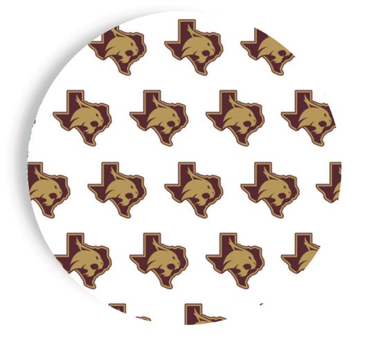 *PRE-SALE* Texas State University - Repeating Logo - Full Color - 7 inch App/Dessert Plates