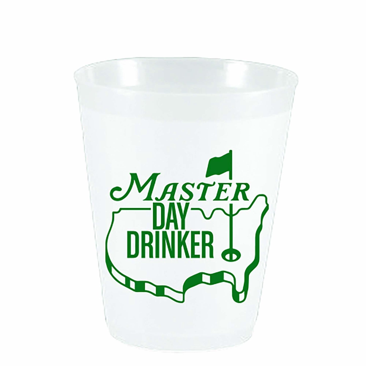 SAME DAY SHIP - Masters Cups - Master Day Drinker Reusable 16oz Frost Flex Cups - 10 pack - Golf Gifts