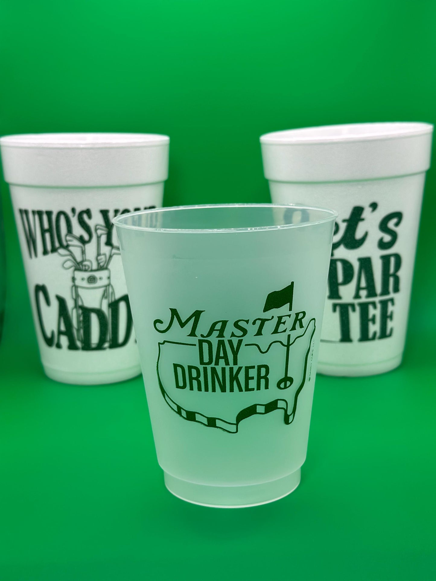 SAME DAY SHIP - Masters Cups - Master Day Drinker Reusable 16oz Frost Flex Cups - 10 pack - Golf Gifts